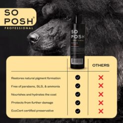 So Posh - So Black - Honden Shampoo - Donkere Vachten - Zonder Bleekmiddelen - Parabenen En Siliconen Vrij - 250ML - Afbeelding 5