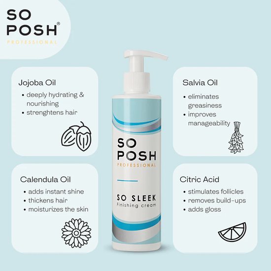 So Posh - So Sleek - Finishing Cream - Ontklit en Verzorgd - Zonder Parabenen En Siliconen - 250ML - Afbeelding 3