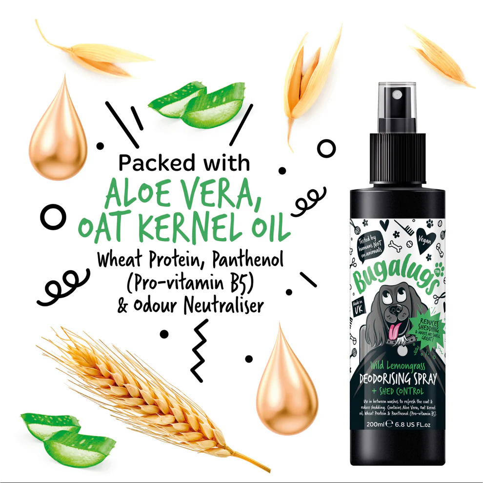 Bugalugs - Shed Control Deodorising Hondenspray - Spray Die De Vacht Verfrist En Haaruitval Vermindert - 200ML - Afbeelding 4