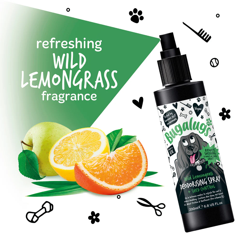 Bugalugs - Shed Control Deodorising Hondenspray - Spray Die De Vacht Verfrist En Haaruitval Vermindert - 200ML - Afbeelding 2