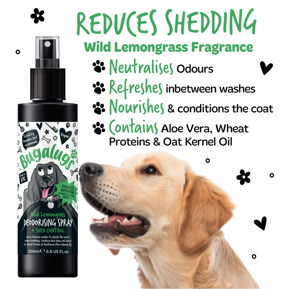 Bugalugs - Shed Control Deodorising Hondenspray - Spray Die De Vacht Verfrist En Haaruitval Vermindert - 200ML - Afbeelding 3