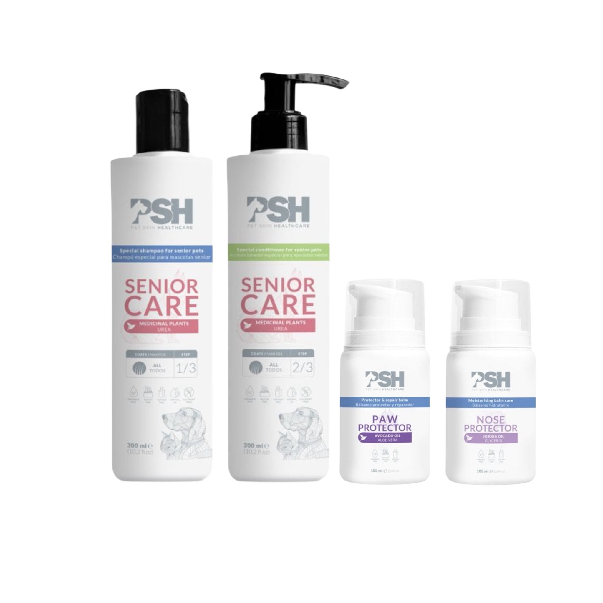 PSH Bundel Senior Care – Shampoo, Conditioner, Paw en Nose Protector